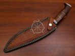 Damascus Kukri Knife — Hand-Forged, Stag Horn Handle, Leather Sheath - Image 9
