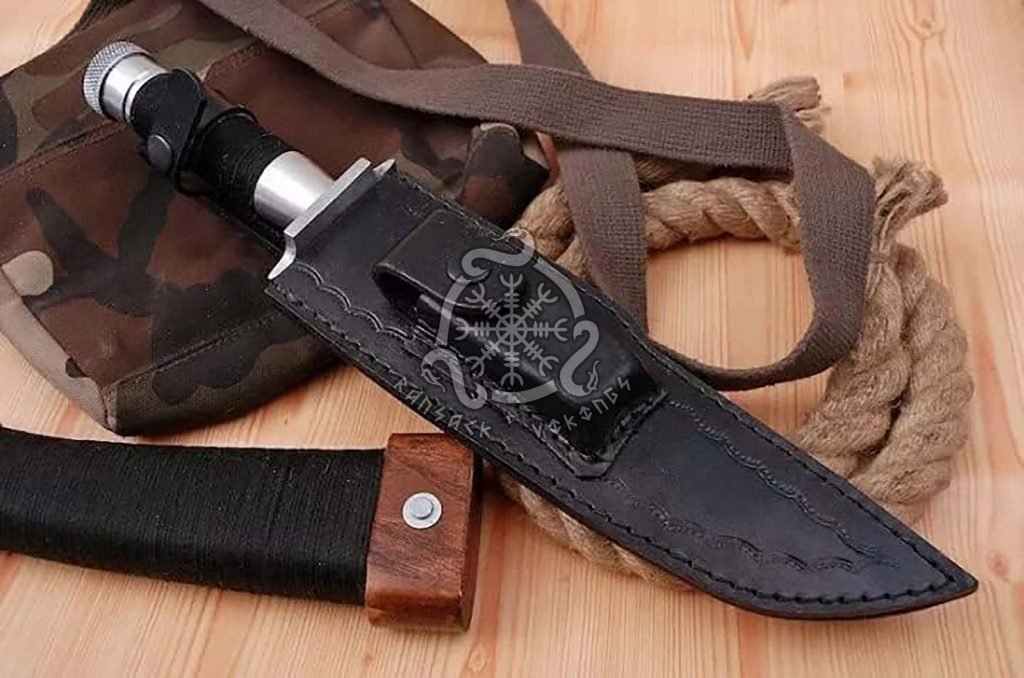 D2 Steel Camp Knife — Hand-Forged, Stag Horn Handle, Leather Sheath (RK-585) - view 2