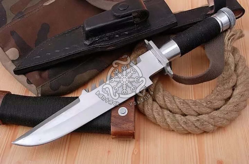 D2 Steel Camp Knife — Hand-Forged, Stag Horn Handle, Leather Sheath (RK-585)