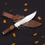 D2 Steel Camp Knife — Hand-Forged, Wood Handle, Leather Sheath (RK-571)