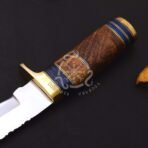 D2 Steel Camp Knife — Hand-Forged, Wood Handle, Leather Sheath (RK-571) - Image 2