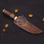D2 Steel Camp Knife — Hand-Forged, Wood Handle, Leather Sheath (RK-571) - Image 6