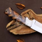 D2 Steel Camp Knife — Hand-Forged, Wood Handle, Leather Sheath - Image 2