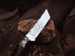 D2 Steel Tanto Knife — Hand-Forged, Stag Horn Handle, Leather Sheath | Engraving Available - Image 2