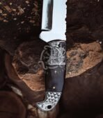 D2 Steel Tanto Knife — Hand-Forged, Stag Horn Handle, Leather Sheath | Engraving Available - Image 4