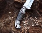 D2 Steel Tanto Knife — Hand-Forged, Stag Horn Handle, Leather Sheath | Engraving Available - Image 5