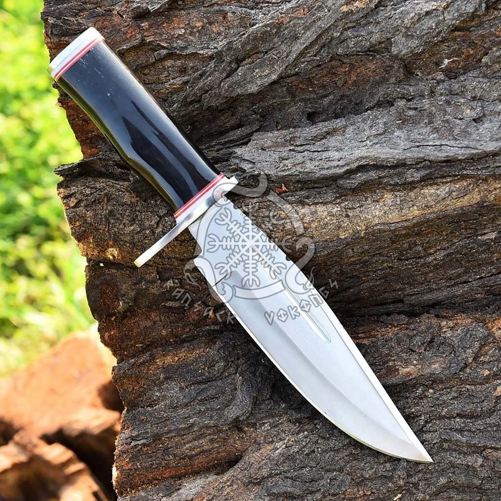 D2 Steel Bowie Knife — Hand-Forged, Stag Horn Handle, Leather Sheath | Engraving Available - view 2