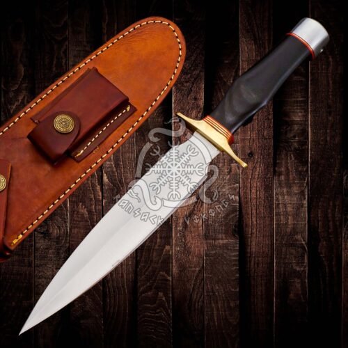 RK-578 Handcrafted D2 Steel Hunting Bowie Dagger with Micarta Handle & Sheath - Ideal Gift for Outdoor Enthusiasts