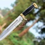 D2 Steel Bowie Knife — Hand-Forged, Micarta Handle, Leather Sheath