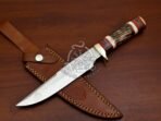 D2 Steel Bowie Knife — Hand-Forged, Camel Bone Handle, Leather Sheath