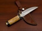 D2 Steel Skinner Knife — Hand-Forged, Stag Horn Handle, Leather Sheath (RK-581) - Image 6