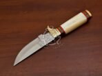 D2 Steel Skinner Knife — Hand-Forged, 10" Overall, Stag Horn Handle, Leather Sheath - Image 8