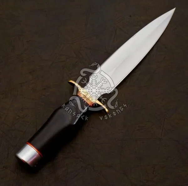 D2 Steel Bowie Knife — Hand-Forged, Stag Horn Handle, Leather Sheath (RK-574) - view 2