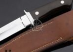 D2 Steel Skinner Knife — Hand-Forged, Stag Horn Handle, Leather Sheath - Image 3