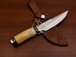 D2 Steel Skinner Knife — Hand-Forged, Stag Horn Handle, Leather Sheath (RK-581) - Image 3