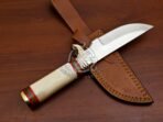 D2 Steel Skinner Knife — Hand-Forged, 10" Overall, Stag Horn Handle, Leather Sheath - Image 3