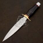 D2 Steel Bowie Knife — Hand-Forged, Stag Horn Handle, Leather Sheath (RK-574) - Image 3
