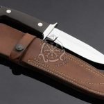 D2 Steel Skinner Knife — Hand-Forged, Stag Horn Handle, Leather Sheath
