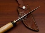 D2 Steel Skinner Knife — Hand-Forged, Stag Horn Handle, Leather Sheath (RK-581) - Image 4