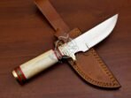 D2 Steel Skinner Knife — Hand-Forged, 10" Overall, Stag Horn Handle, Leather Sheath - Image 4