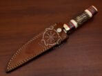 D2 Steel Bowie Knife — Hand-Forged, Camel Bone Handle, Leather Sheath - view 5