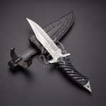 D2 Steel Camp Knife — Hand-Forged, Resin Handle, Leather Sheath
