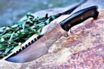 D2 Steel Tracker Knife — Hand-Forged, 12" Overall, Micarta Handle, Leather Sheath - Image 4