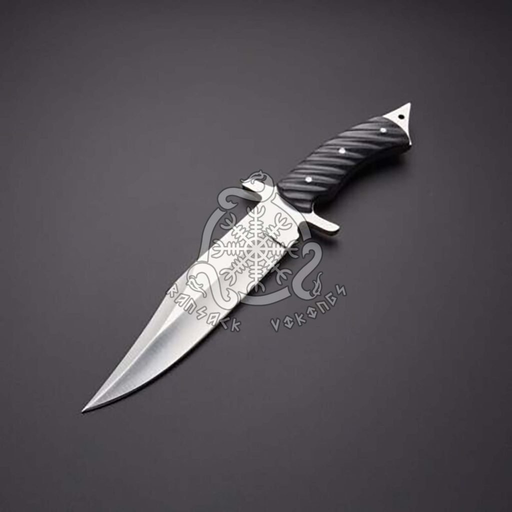 D2 Steel Camp Knife — Hand-Forged, Resin Handle, Leather Sheath - view 2