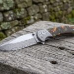 Resincarry Hand Forged Damascus Folding Pocket Knife with Resin Handle | Everyday Carry Collector Gift for Him | RK-10491