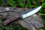 Stainless Steel Camp Knife — Hand-Forged, Stag Horn Handle, Leather Sheath - Image 3
