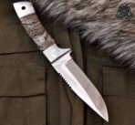 D2 Steel Camp Knife — Hand-Forged, Stag Horn Handle, Leather Sheath (RK-594) - Image 5