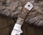 D2 Steel Camp Knife — Hand-Forged, Stag Horn Handle, Leather Sheath (RK-594) - Image 3