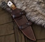 D2 Steel Camp Knife — Hand-Forged, Stag Horn Handle, Leather Sheath (RK-594) - Image 6