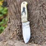 D2 Steel Skinner Knife — Hand-Forged, Stag Horn Handle, Leather Sheath (RA-596) - view 2