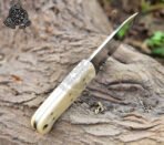 D2 Steel Skinner Knife — Hand-Forged, Stag Horn Handle, Leather Sheath (RA-596) - view 3