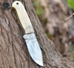 D2 Steel Skinner Knife — Hand-Forged, Stag Horn Handle, Leather Sheath (RA-596) - view 5