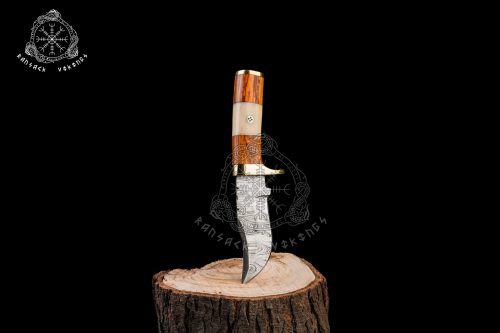 RK-600 Handmade Damascus Steel Bushcraft Tool Hunitng Knife, Camping Knife, Hiking Knife, High Quality Damascus Steel Blade Knife
