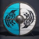 Raven Viking Shield — Handcrafted, 24" Overall, Ash Wood Handle - Image 4
