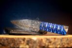 Damascus Skinner Knife — Hand-Forged, Stag Horn Handle, Leather Sheath (RK-598)
