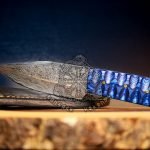 Damascus Skinner Knife — Hand-Forged, Stag Horn Handle, Leather Sheath (RK-598)