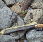 High-Carbon Viking Seax Knife — Hand-Forged, Olive Wood Handle, Leather Sheath - Image 3