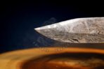 Damascus Skinner Knife — Hand-Forged, Stag Horn Handle, Leather Sheath (RK-598) - Image 4