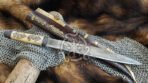 High-Carbon Viking Seax Knife — Hand-Forged, Camel Bone Handle | Engraving Available