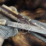 High-Carbon Viking Seax Knife — Hand-Forged, Camel Bone Handle | Engraving Available