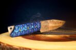 Damascus Skinner Knife — Hand-Forged, Stag Horn Handle, Leather Sheath (RK-598) - Image 5