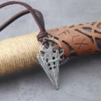 Damascus Steel Pendant — Handcrafted Norse Jewelry (RK-646) - Image 4