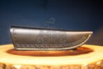 Damascus Skinner Knife — Hand-Forged, Stag Horn Handle, Leather Sheath (RK-598) - Image 6