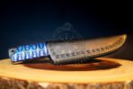 Damascus Skinner Knife — Hand-Forged, Stag Horn Handle, Leather Sheath (RK-598) - Image 7