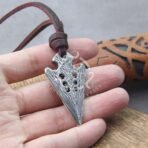 Damascus Steel Pendant — Handcrafted Norse Jewelry (RK-646)