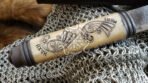 High-Carbon Viking Seax Knife — Hand-Forged, Camel Bone Handle | Engraving Available - Image 3